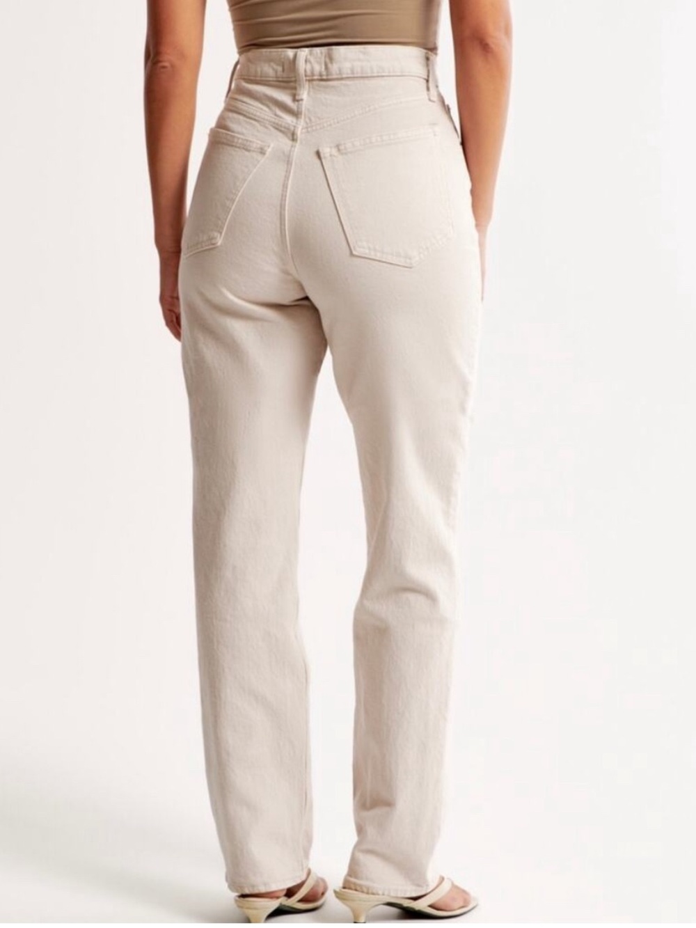 Abercrombie and fitch the 90s straight ultra high rise jeans cream size 26 - Picture 2 of 5